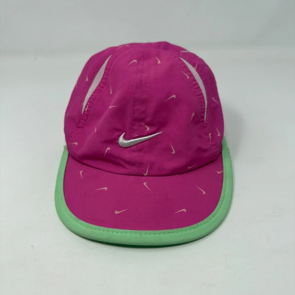 Nike‎ Featherlight Dri-FIT Infant Cap Pink Lime Green Mini Swoosh Hat 2523-P5D